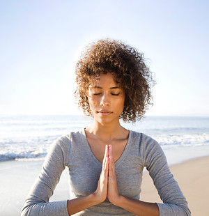 Meditating on Beach