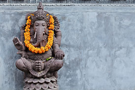 Ganesha Statue with Marigolds