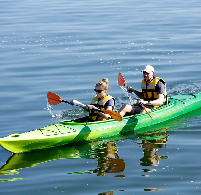 Two people kayaking