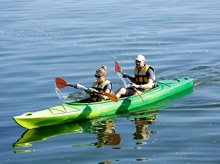 Two people kayaking