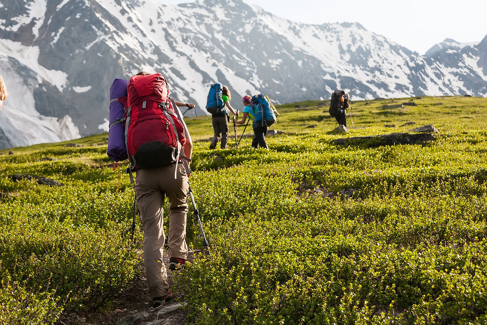Zaino in spalla in montagna