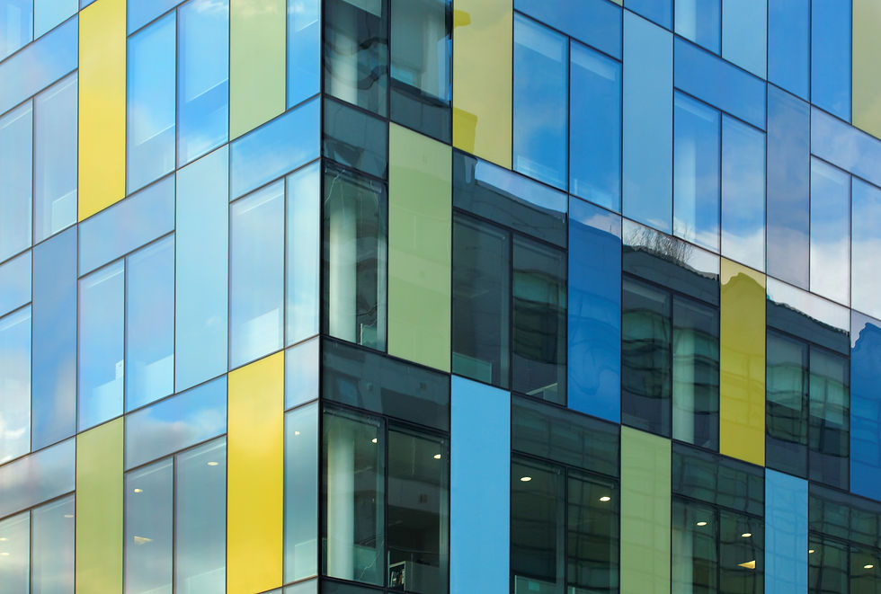 Colourful office windows