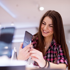 Woman with New Cellphone