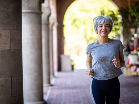 Middle age woman exercising