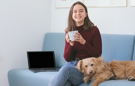 Girl with Her Dog