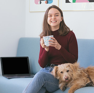 Girl with Her Dog