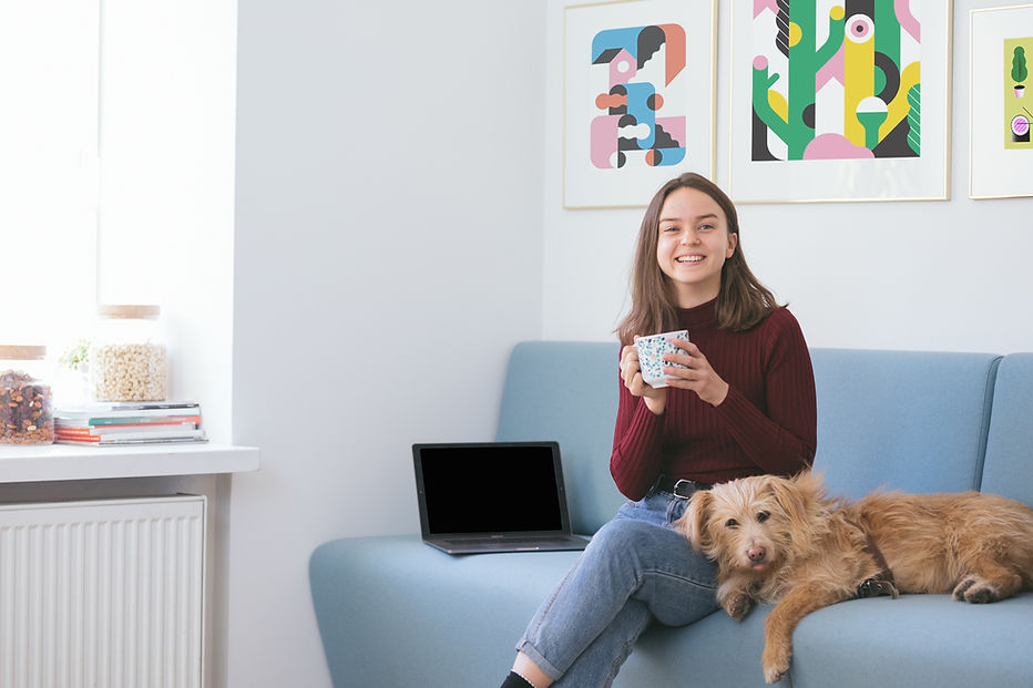 Girl with Her Dog