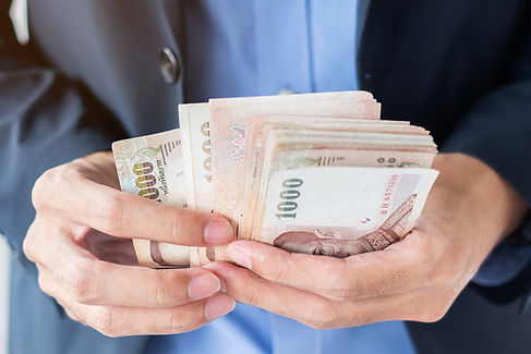 A man counting money