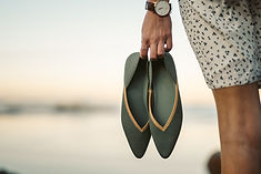 Breathable Green Flats