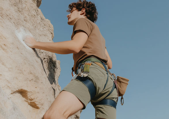 Rock Climber in Action