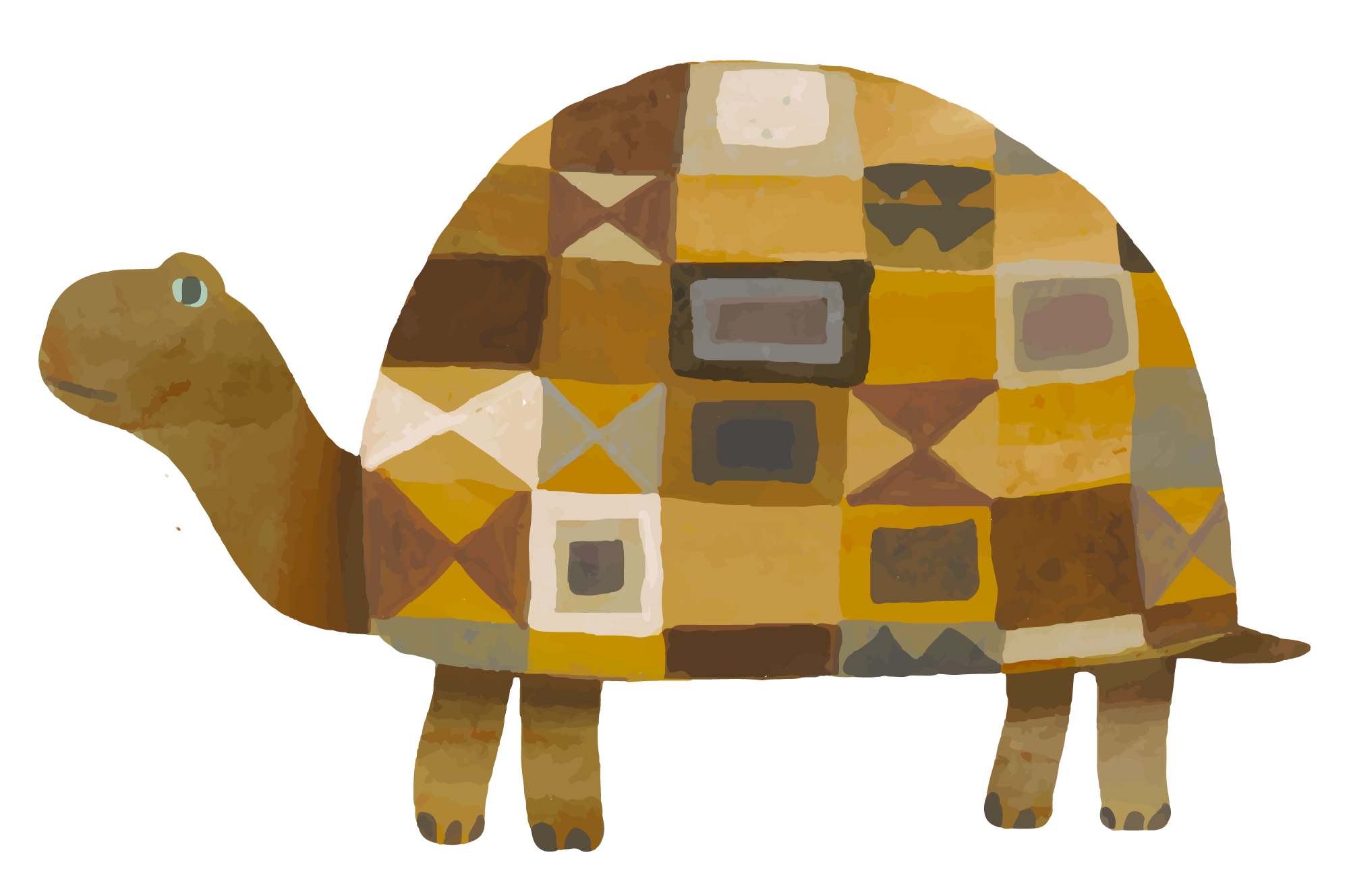 Patchwork Tortoise Illustration