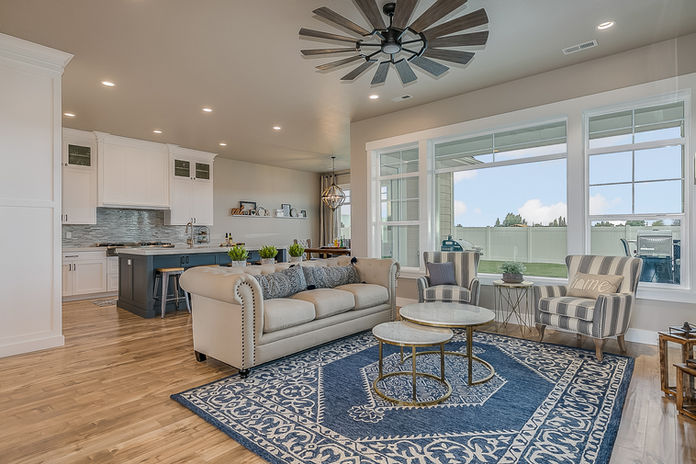 Living Room with Ceiling Fan