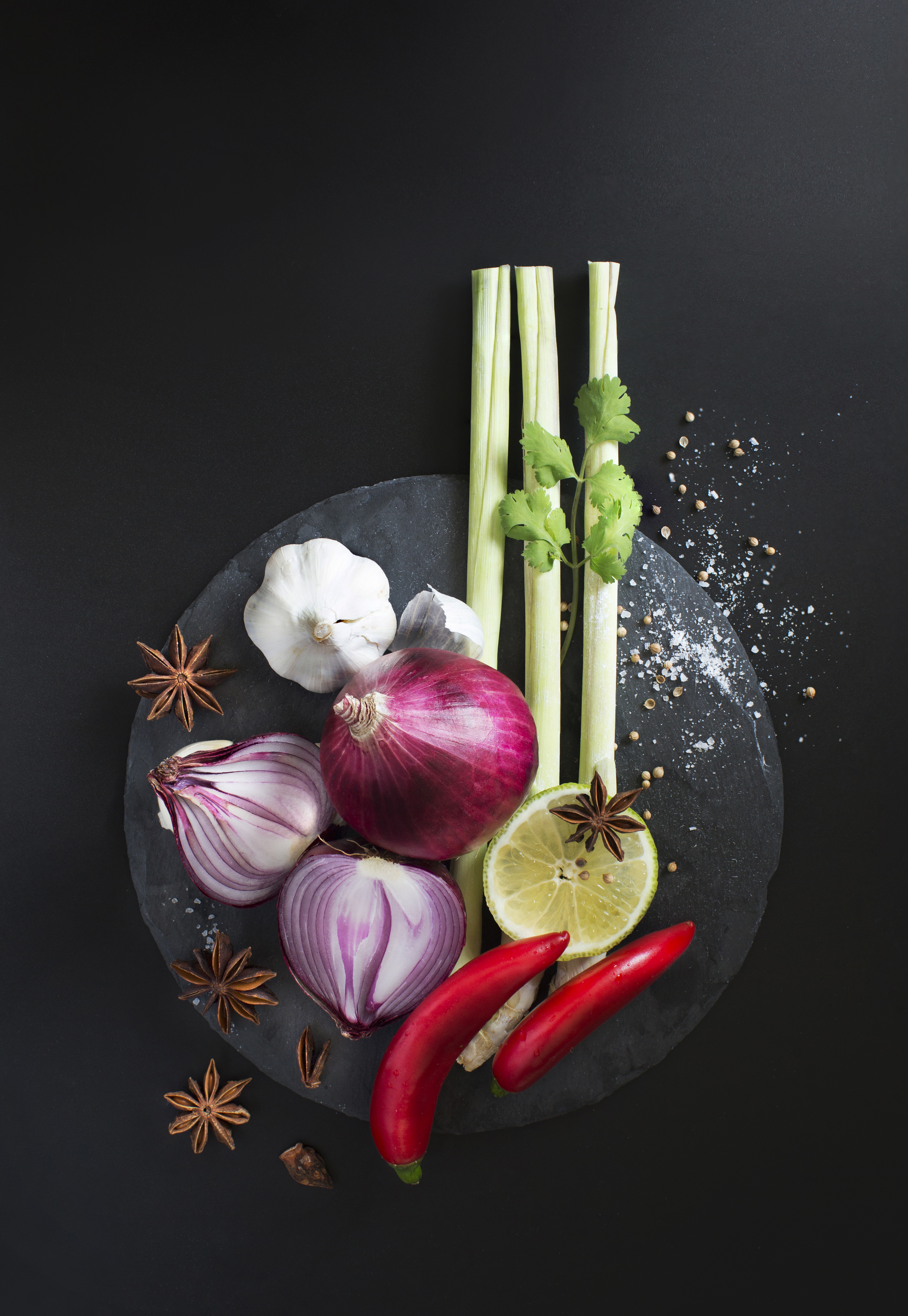 Arranged Food and Objects