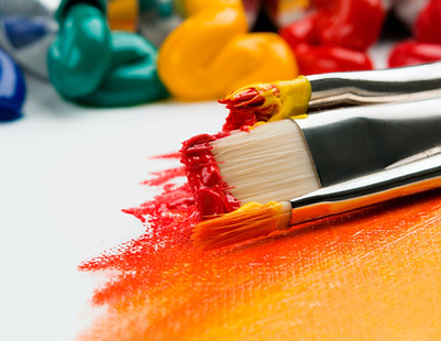 Paintbrushes And Colors
