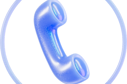 Blue Neon Telephone Icon