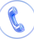 Blue Neon Telephone Icon