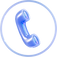 Blue Neon Telephone Icon