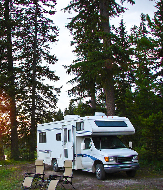 RV In Forest