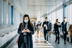 Crowd of People with masks