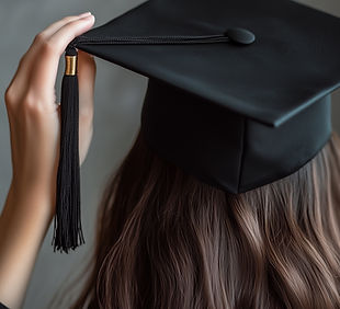 Primer plano de la gorra de graduación