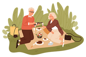 Paar, das Picknick genießt
