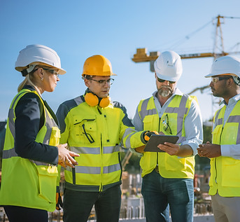 Meeting at construction site