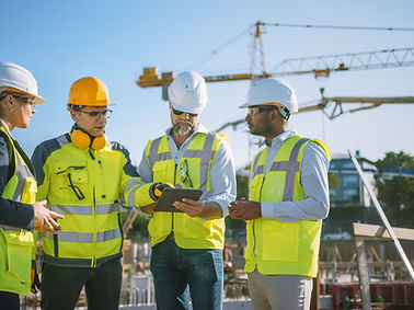 Meeting at construction site