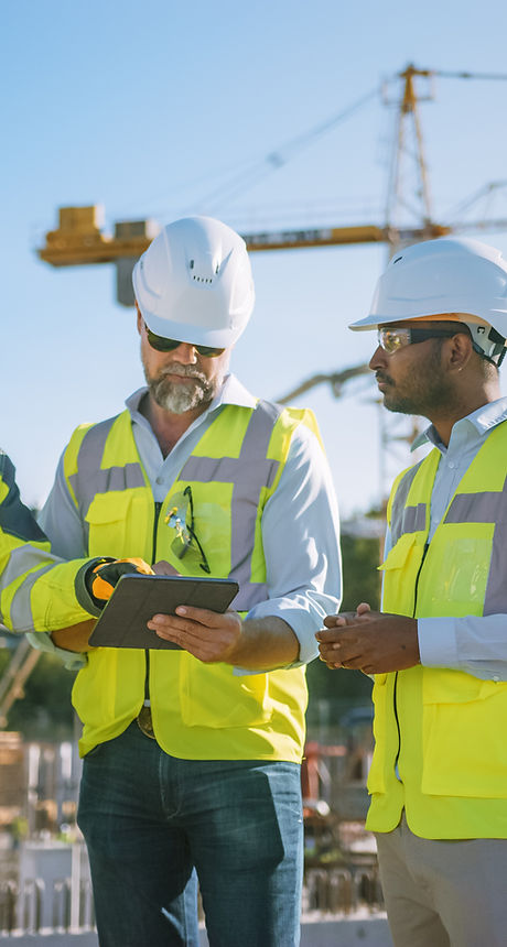 Meeting at construction site