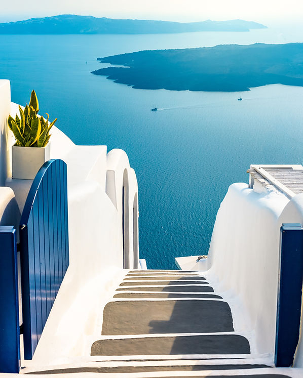 Vista sulla scogliera di Santorini