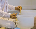 Playing-Crystal-Singing-Bowls