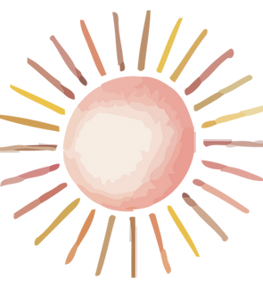 Ilustración del sol en acuarela