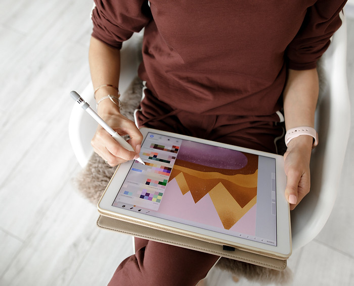 Digitales Zeichnen auf einem Tablet