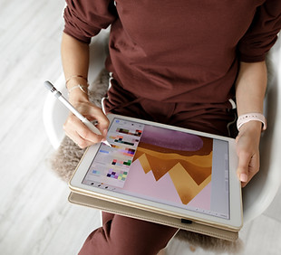 Desenho digital sobre uma pastilha