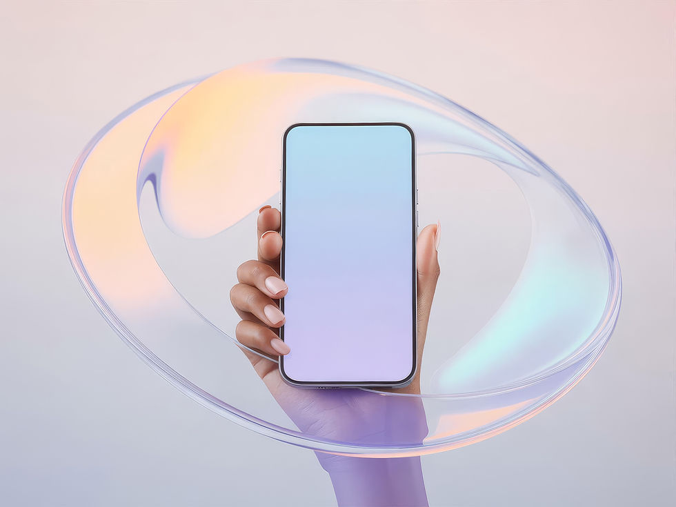 現代のスマートフォンを持つ手