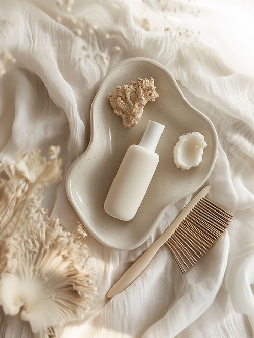 Minimalist skincare flatlay