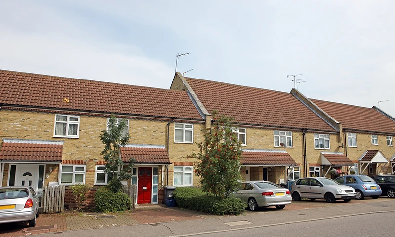 modern townhouses with driveways