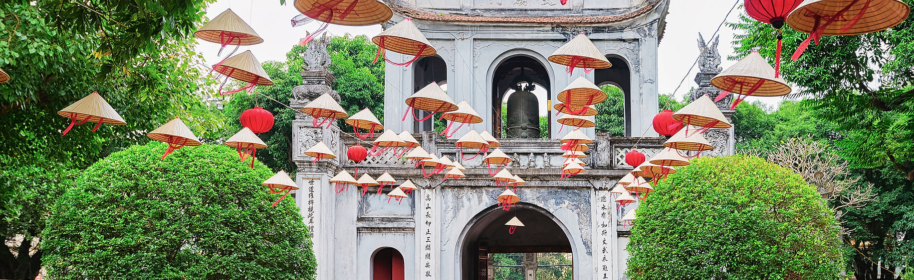 Tourists in front of Temple Of Literature, Ha Noi, Vietnam