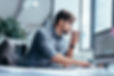 homme affaires, travailler, dans, bureau