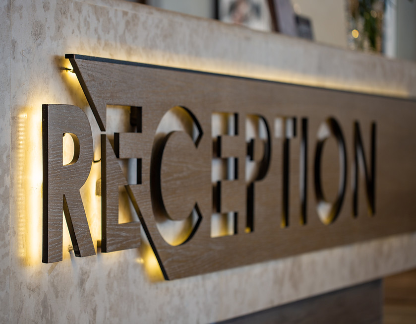 Wooden Reception Sign