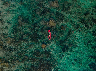 Kayak in the middle of the sea