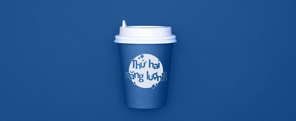Paper cup blue design