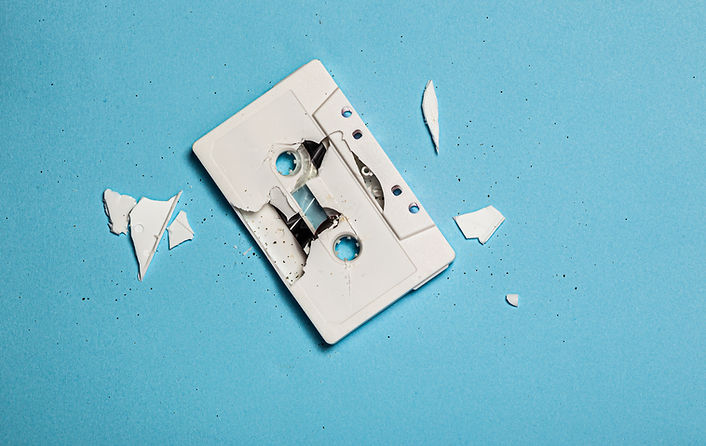 Fita cassete quebrada 