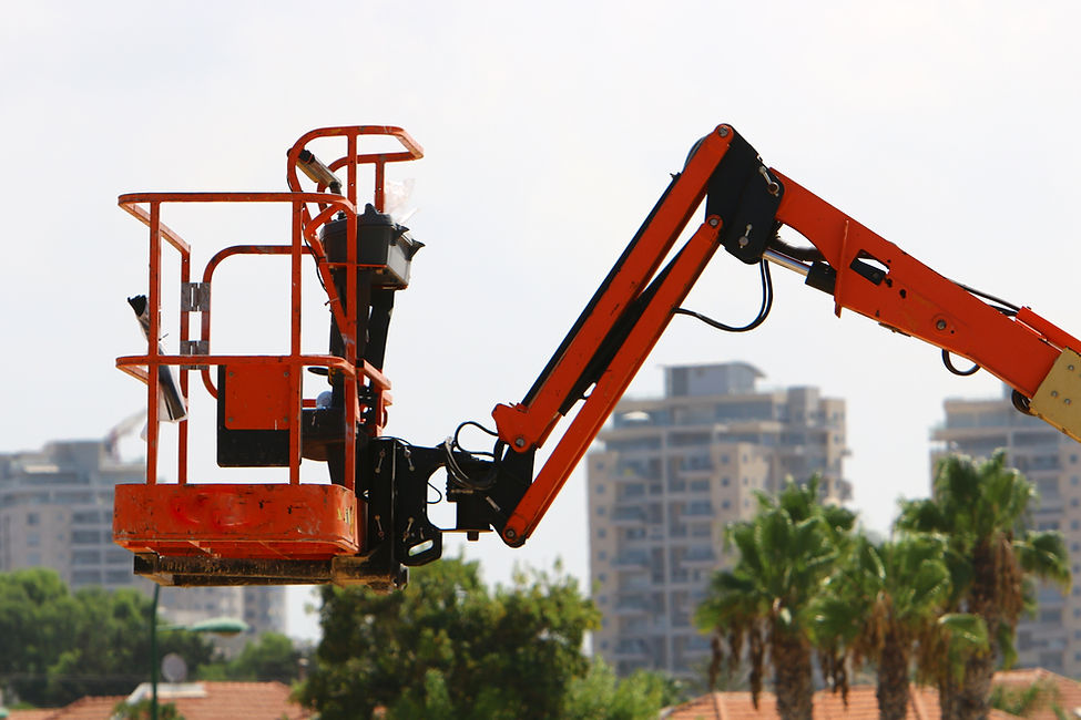 Orange Boom Lift