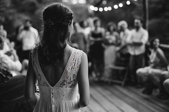 Bride at outdoor wedding