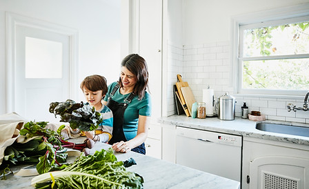Mother And Child Cooking