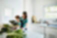 Mother and Son in Kitchen