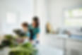 Mother and Son in Kitchen