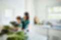 Mother and Son in Kitchen