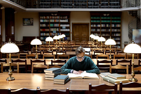 Student in the reading room