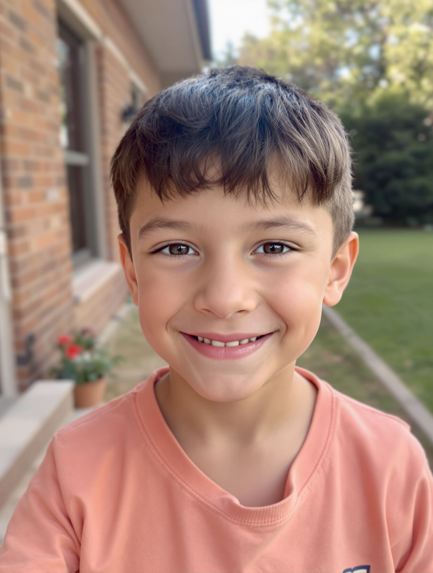 Lächelnder Junge Im Freien